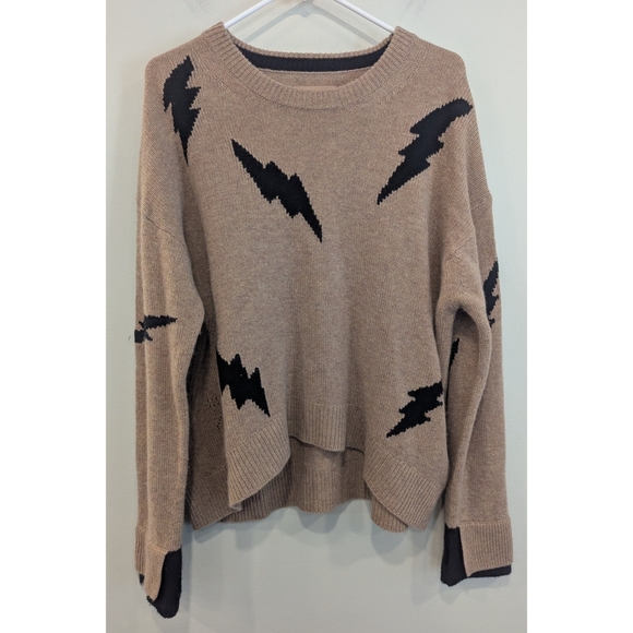 Zadig & Voltaire Markus Flash Lightning Bolt 100% Cashmere Sweater Size Small - Picture 7 of 7